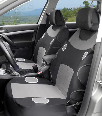 Compass Autopotahy LAS VEGAS černo-šedé / Potahy předních sedadel / sada 2x / opěrky hlavy / polyester