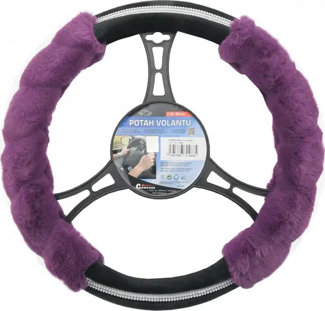 Compass DIAMOND fialovo-černý / Potah volantu / pro volanty 37-39 cm