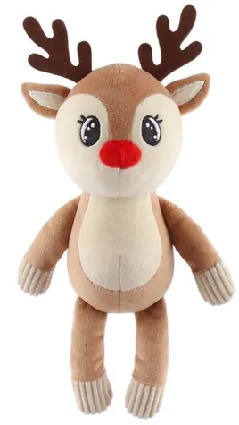 HUHUBAMBOO Hračka pro psy Vánoční sob s červeným nosem / 28 cm