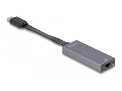 Delock USB Type-C na 2,5 Gigabit LAN šedá / Adaptér / RJ-45 / 5 Gbit/s / Realtek RTL8156B / kompaktní