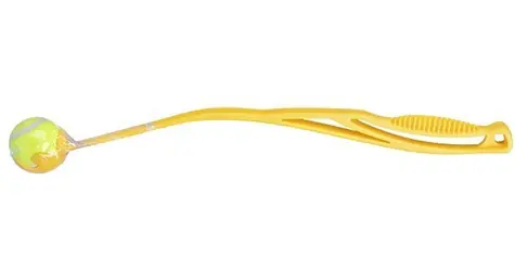 HUHUBAMBOO Házecí hračka s tenisákem 68 cm žlutá / Aport a přetahování