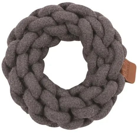 M-Pets Coto bavlněná hračka kruh šedá / Přetahovadlo / Bavlna / O 13 cm