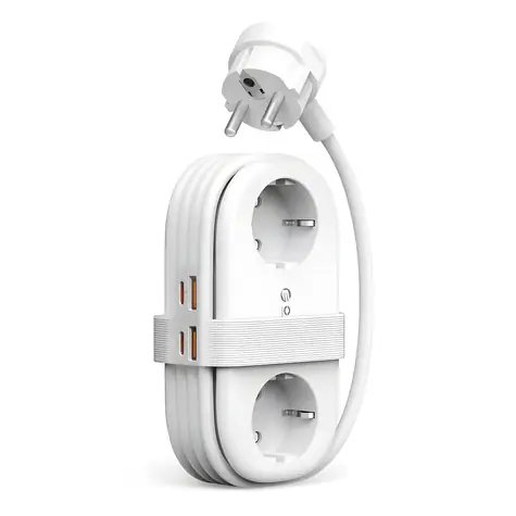 Orico AP3 65W GaN bílá / Nabíjecí panel / 2x AC + 2x USB-A + 2x USB-C