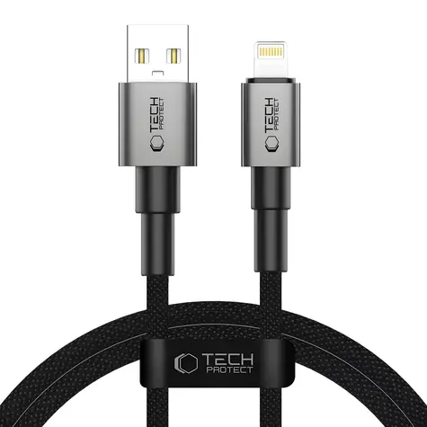 Tech-Protect UltraBoost DNA šedá / Kabel / USB-A - Lightning / 15W / 2,4A / 100 cm