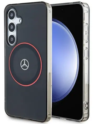 Mercedes Double Layer W Red černá / Zadní kryt / MagSafe / pro Samsung Galaxy S24