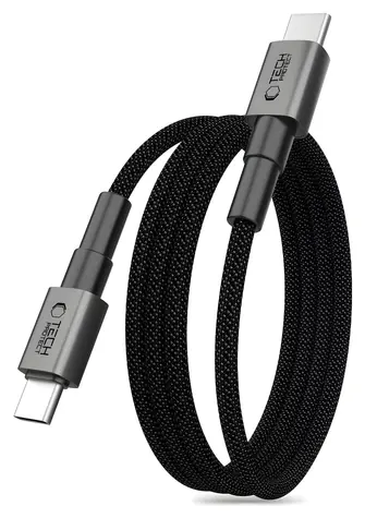 Tech-Protect Ultraboost DNA MagTwist šedá / Kabel USB-C - USB-C / PD 100W / 5A / 200 cm
