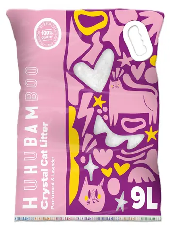 Huhubamboo podestýlka silikátová levandule 9l / Podestýlka pro kočky / Silikagel