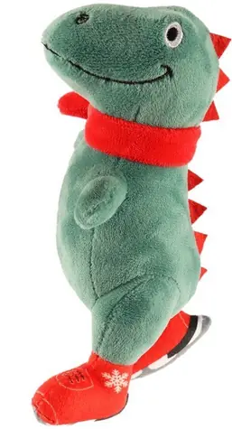 HUHUBAMBOO Hračka pro psy Vánoční dinosaurus na bruslích / 20 x 12 x 8 cm