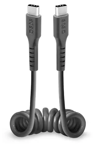SBS Spirálový kabel USB-C - USB-C černá / Kabel / 0,5 m