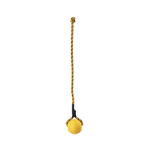 Huhubamboo Míč na šňůře S žlutý / Hračka pro psy / EVA