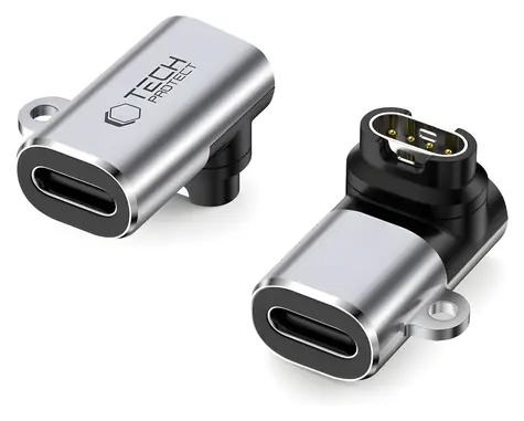 Tech-Protect Ultraboost šedá / Nabíjecí adaptér / USB-C / pro Garmin Watch / Úhlový