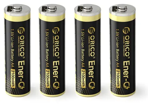 Orico Ener-G EG5C černá / Nabíjecí baterie AA / USB-C / 1,5V / 2100mWh / 4 ks