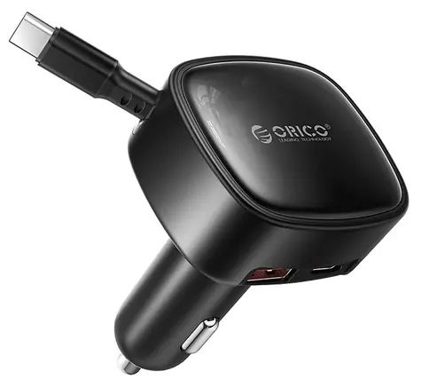 Orico FC-66-1A2C černá / Autonabíječka / 66W / vestavěný USB-C kabel