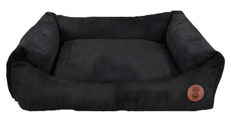 HUHUBAMBOO Pelíšek pro psa CORD černý XL / Polyester / Pro velká plemena