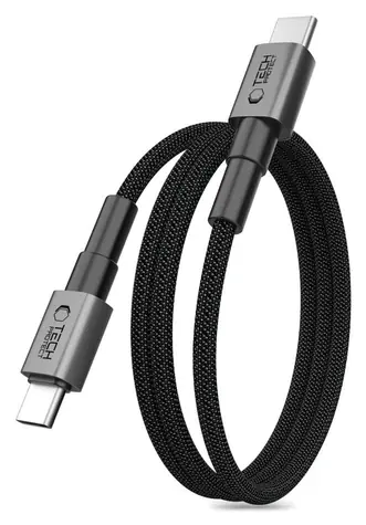 Tech-Protect Ultraboost DNA MagTwist šedá / Nabíjecí kabel / USB-C / PD 100W / 5A / 100 cm