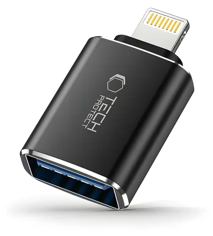 Tech-Protect UltraBoost černá / OTG adaptér / Lightning - USB-A