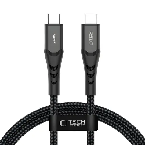 Tech-Protect Ultraboost UB11T černá / Kabel USB-C - USB-C / PD 240W / QC3.0 / 100 cm