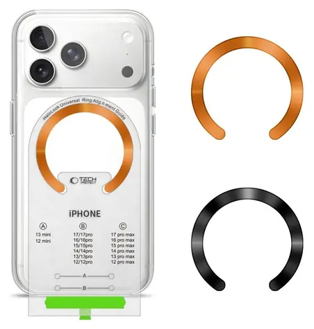 Tech-Protect MMP-210 oranžová/černá / Magnetický kroužek MagSafe / 2 ks / univerzální