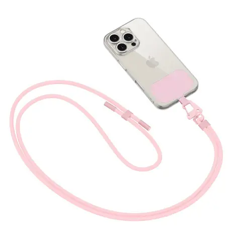 Tech-Protect C5S Rope růžová / Crossbody popruh na telefon / šňůrkový design