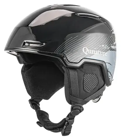 Qunature Lyžařská helma s chrániči uší 58-61 cm černá / Helma / Lyžování a snowboarding