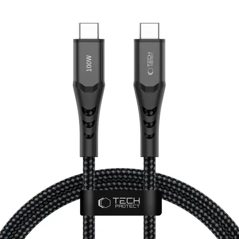 Tech-Protect Ultraboost UB11T černá / Kabel / USB-C - USB-C / PD 100W / QC3.0 / 100 cm
