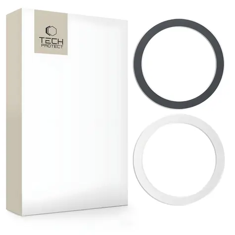 Tech-Protect MagMat černá/stříbrná / Magnetický kroužek MagSafe / univerzální / 2 ks