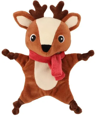 HUHUBAMBOO Hračka pro psy Vánoční sob s červenou šálou / 20 cm