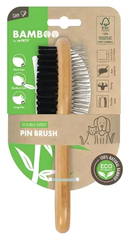 M-Pets Bamboo kartáč oboustranný / Kartáč na srst / Pro psy