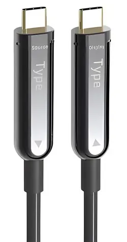 PremiumCord USB-C optický AOC kabel 20 m / Kabel USB-C / Optický fiber / 4K 60Hz