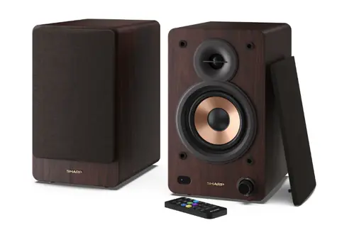 Sharp CP-SS30 hnědá / Reproduktory 2.0 / 60 W RMS / dřevěná skříň