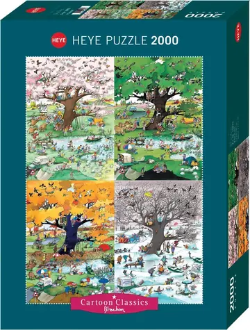 HEYE Puzzle Cartoon Classics: Čtyři roční období / 2000 dílků / 69 × 97 cm