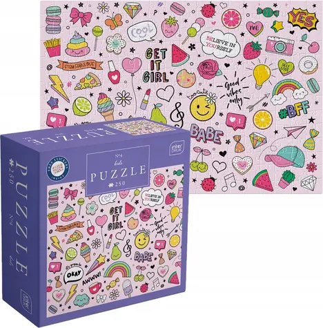 INTERDRUK Puzzle se samolepkami Ikony / 250 dílků / rozměr 48 × 33 cm