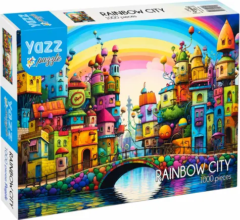 YAZZ Puzzle Duhové město / 1000 dílků / 68 x 48 cm
