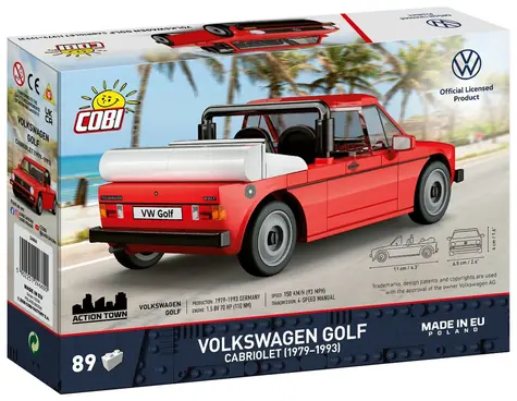 COBI 24660 Stavebnice Volkswagen Golf I Cabrio červená / 1:35 / 89 dílků