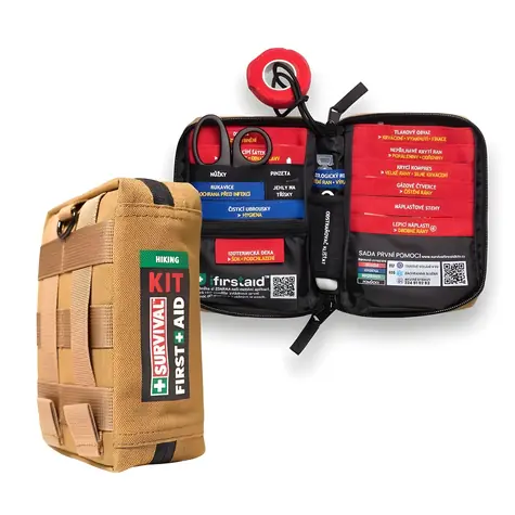 SURVIVAL Lékárnička First Aid Kit Hiking CZ / SURVIVAL dlaha 46 cm / MOLLE / pro 1-2 osoby / 512 g