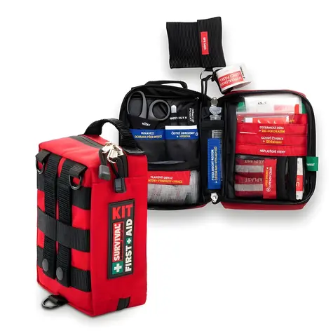 Survival First Aid Kit Small (CZ) / Lékárnička / kompaktní / pro 1-2 osoby / MOLLE