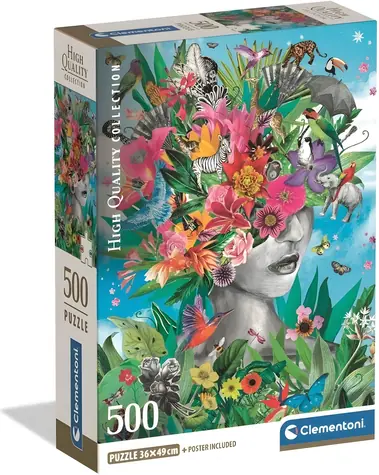 CLEMENTONI Puzzle Hlava v džungli / 500 dílků / od 14 let