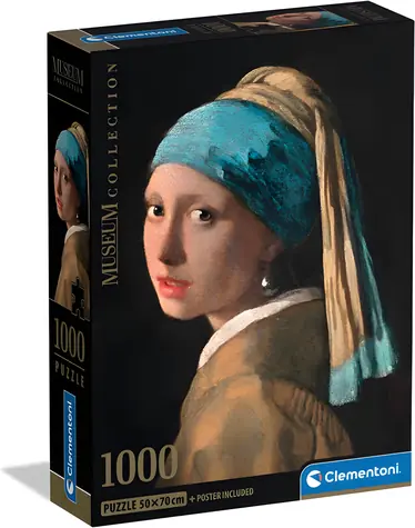 CLEMENTONI Puzzle Museum Collection: Dívka s perlou / 1000 dílků / od 14 let