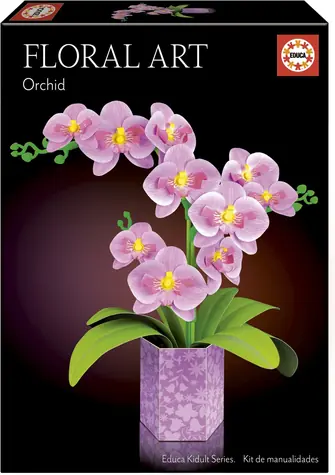 EDUCA 3D puzzle Floral Art: Orchidej / Papírová dekorace / Bez lepidla a nůžek