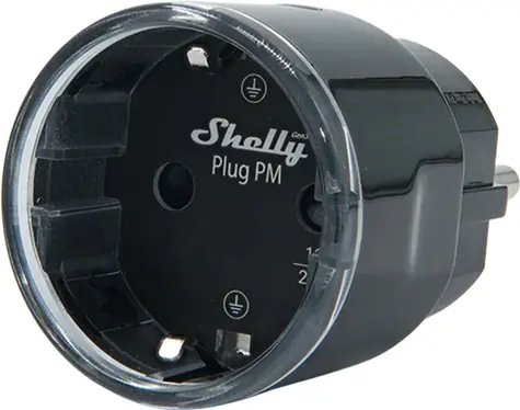 Shelly Plug PM Gen3 Matter 13A černá / Chytrá zásuvka / Wi-Fi / Bluetooth / měření spotřeby / 16A