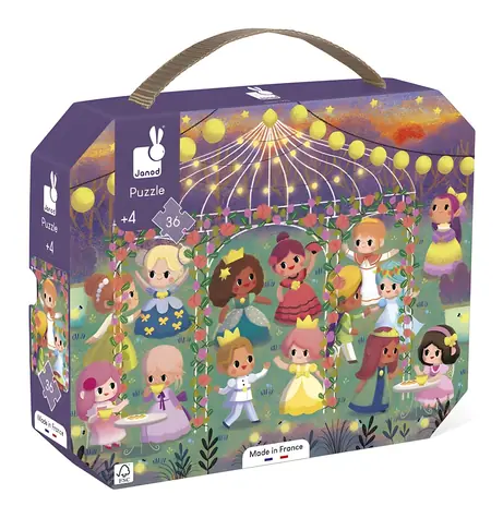JANOD Puzzle v kufříku Princezny / 36 dílků / 50 x 40 cm