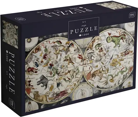 INTERDRUK Puzzle Maps 1: Znamení zvěrokruhu / 1000 dílků / 67 × 48 cm