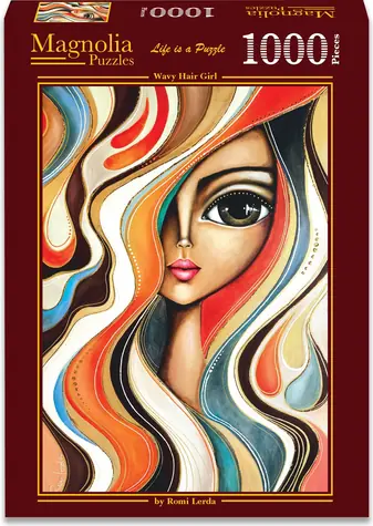 MAGNOLIA Puzzle Dívka s vlnitými vlasy / 1000 dílků / 48 x 68 cm
