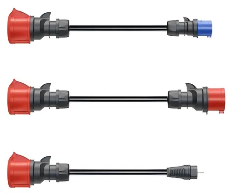 go-e adaptérová sada CH-04-07 Gemini flex 22 kW černá / Sada nabíjecích adaptérů / 3 díly / 30 cm