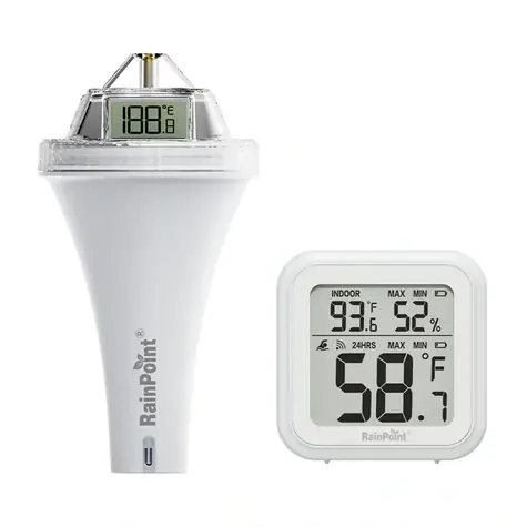 RainPoint Teploměr do bazénu s přijímačem / Teploměr / bezdrátový / dosah 100 m / IP68