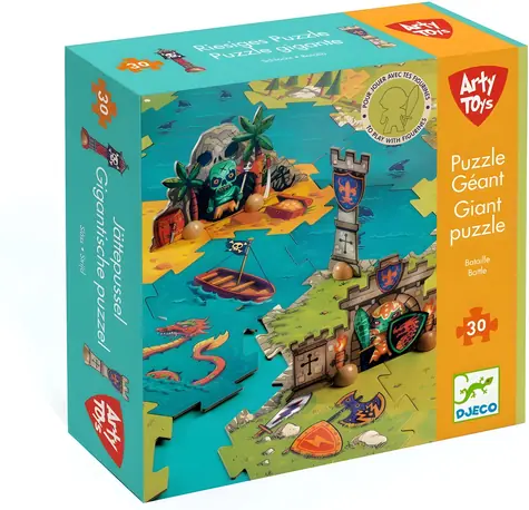 DJECO Obří puzzle Bitva / 30 dílků / 69 x 95 cm