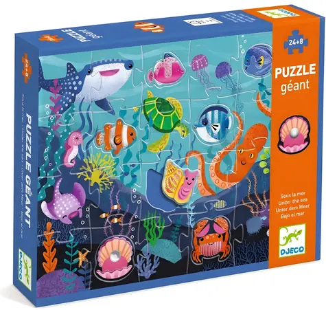 DJECO Puzzle Tactilo sea / 24+8 dílků / od 3 let