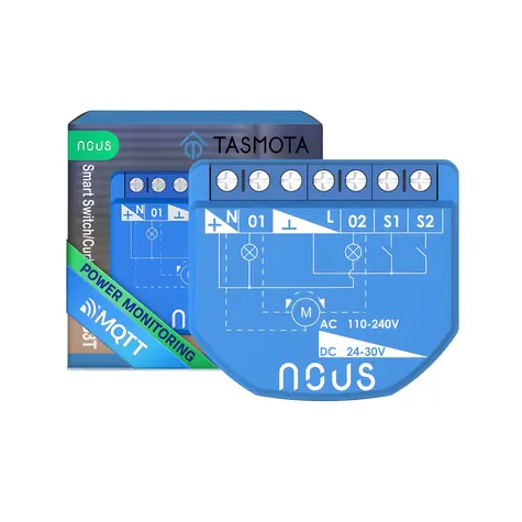 Nous B3T WiFi Tasmota Spínací Modul / 2 kanály / měření spotřeby / žaluziový modul / ESP32