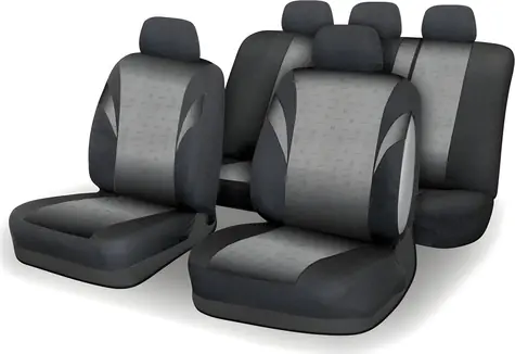 Compass POLY šedá / Potahy sedadel / sada 9 ks / airbag v opěradle
