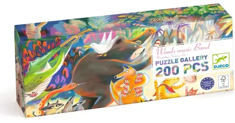 DJECO Panoramatické puzzle Lesní zvířátka / 200 dílků / 97x33 cm